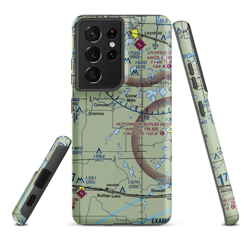 Runke's Field (MN20) VFR Sectional Samsung Phone Case Samsung Galaxy S21 Ultra model shown