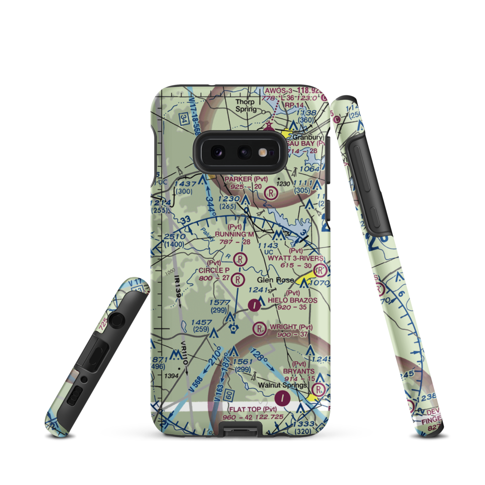 Running M Ranch Airport (09TE) VFR Sectional Samsung Phone Case Samsung Galaxy S10 Plus model shown