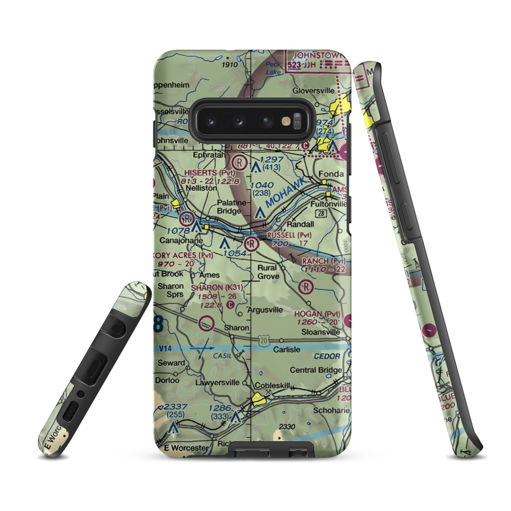 Russell Airport (NY51) VFR Sectional Samsung Phone Case Samsung Galaxy S10 Plus model shown