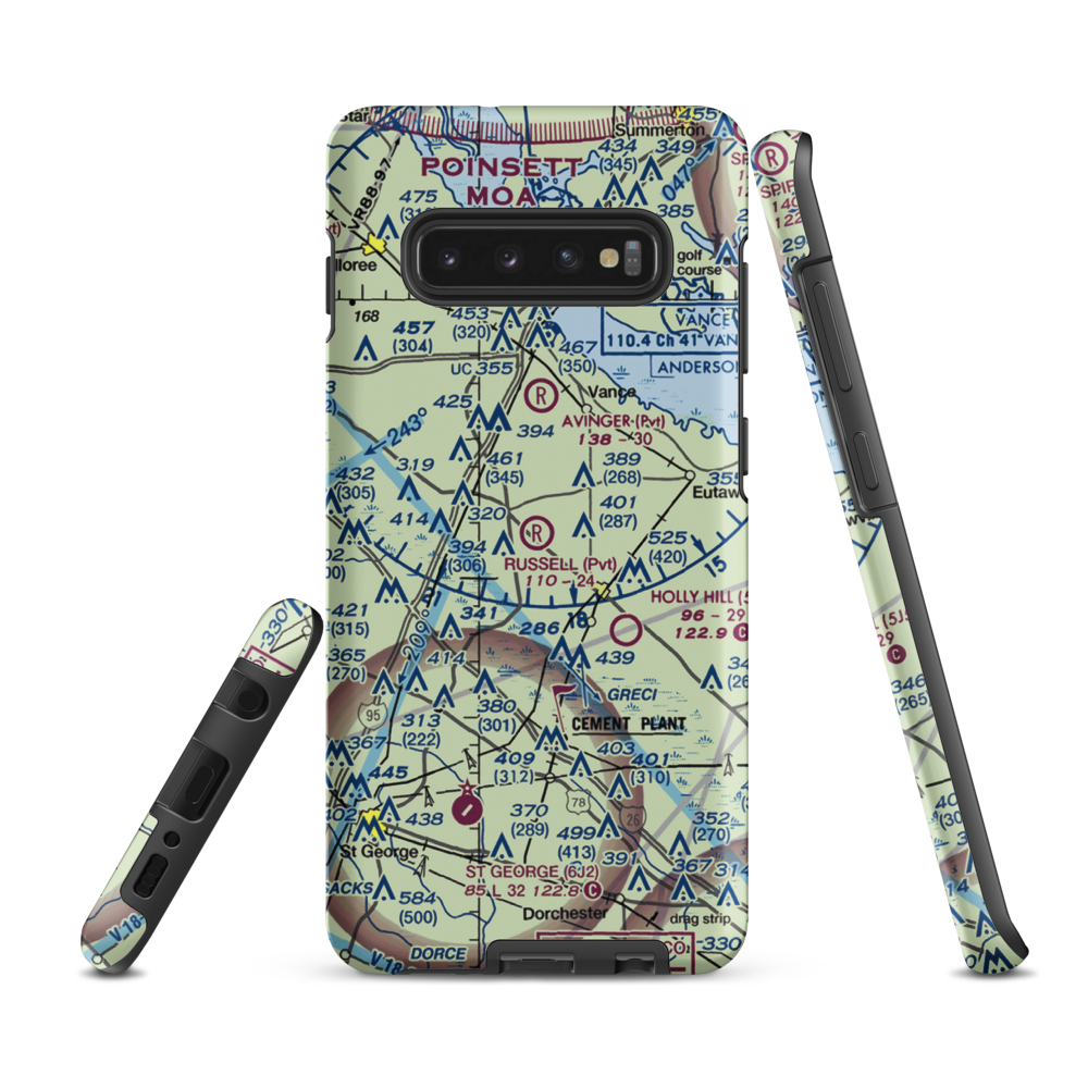 Russell Airport (SC17) VFR Sectional Samsung Phone Case Samsung Galaxy S10 Plus model shown