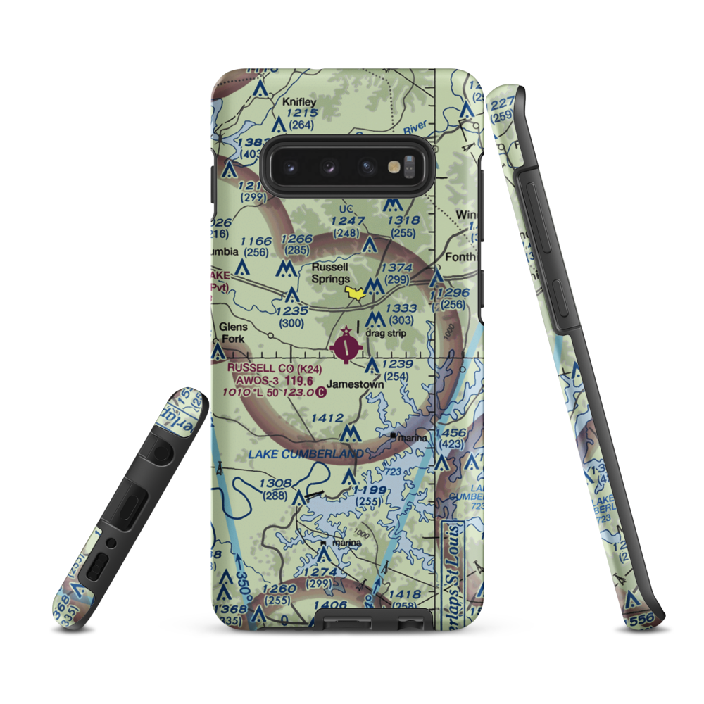 Russell County Airport (K24) VFR Sectional Samsung Phone Case Samsung Galaxy S10 Plus model shown