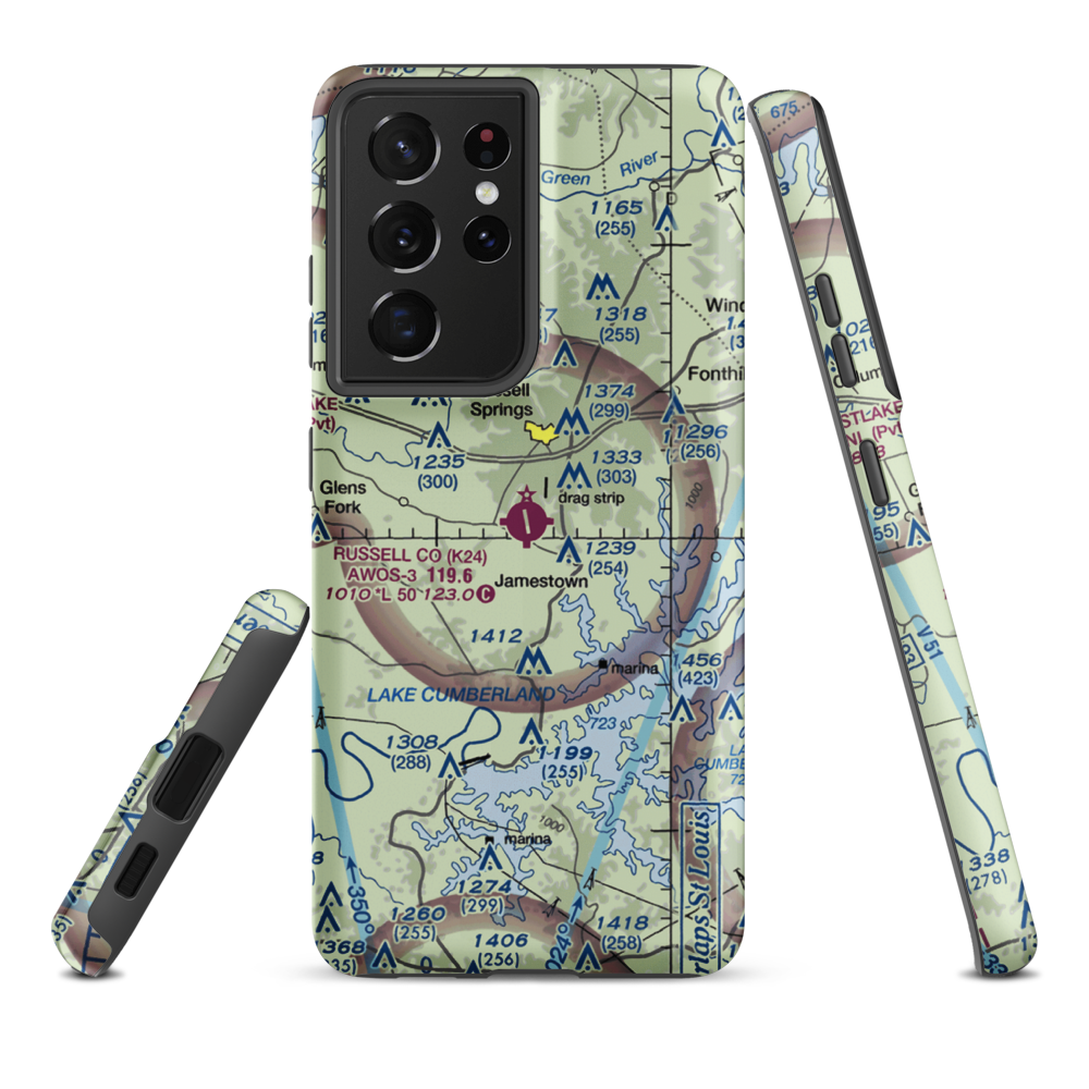 Russell County Airport (K24) VFR Sectional Samsung Phone Case Samsung Galaxy S21 Ultra model shown
