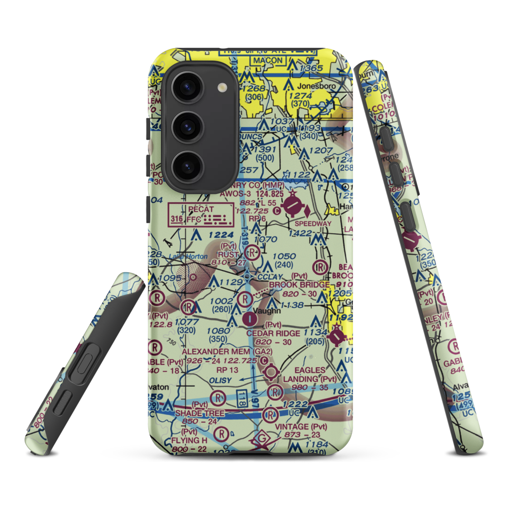 Rust Airstrip (3RU) VFR Sectional Samsung Phone Case Samsung Galaxy S23 Plus model shown