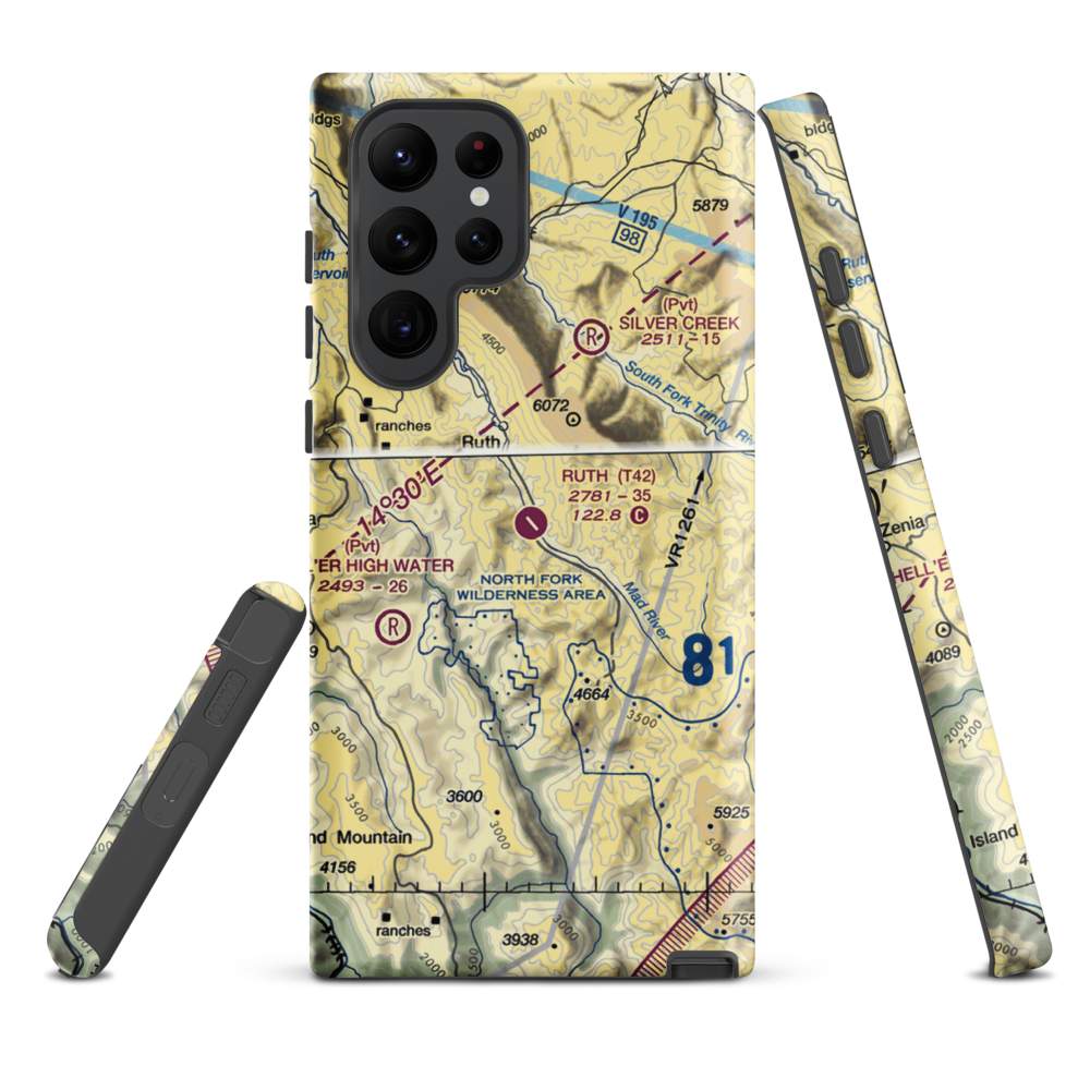 Ruth Airport (T42) VFR Sectional Samsung Phone Case Samsung Galaxy S22 Ultra model shown