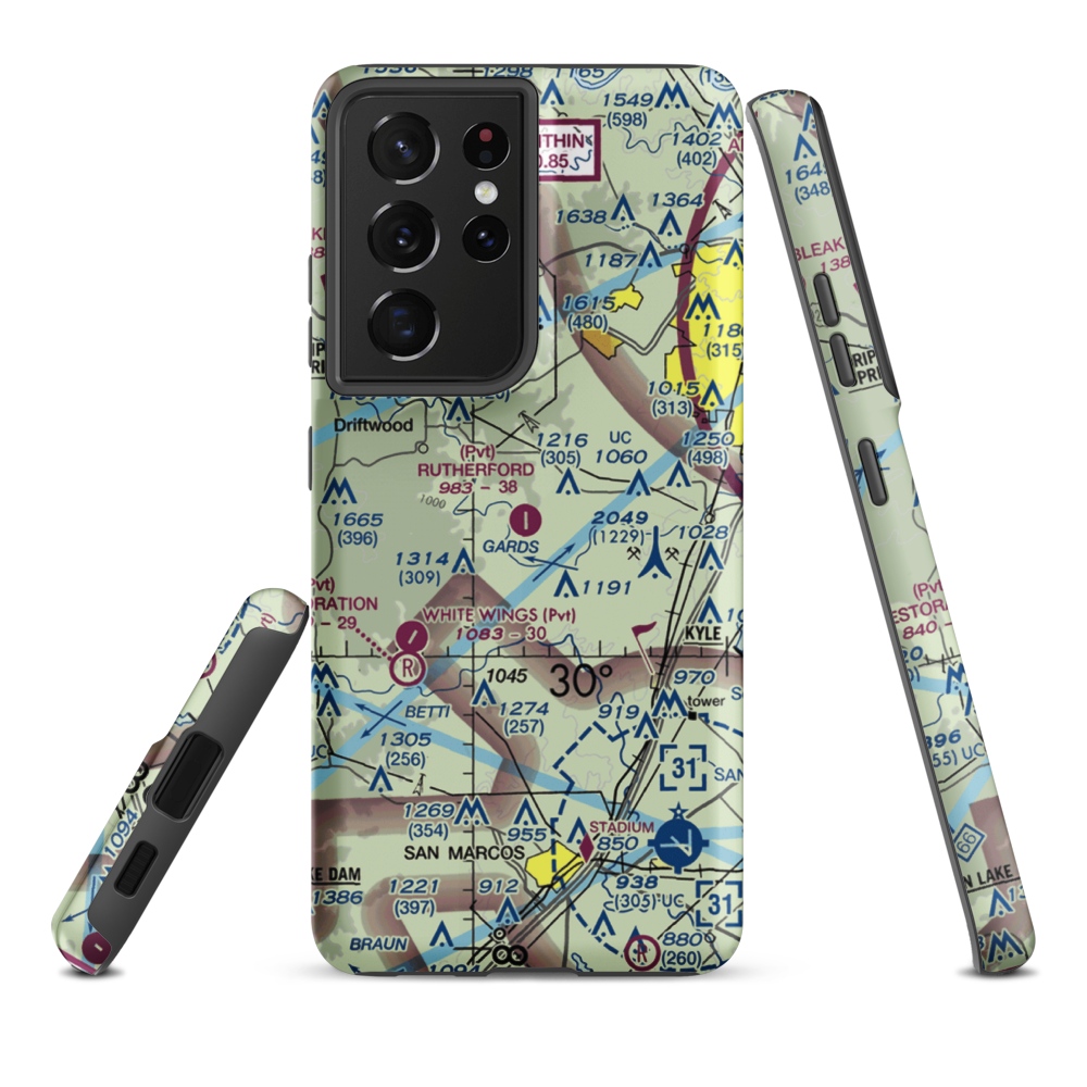 Rutherford Ranch Airport (85TX) VFR Sectional Samsung Phone Case Samsung Galaxy S21 Plus model shown