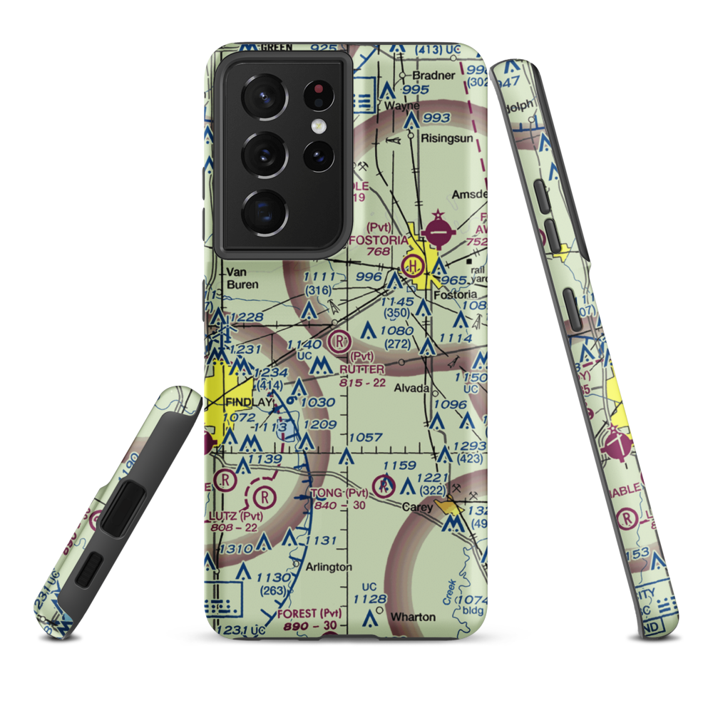 Rutter Airport (OA04) VFR Sectional Samsung Phone Case Samsung Galaxy S21 Plus model shown