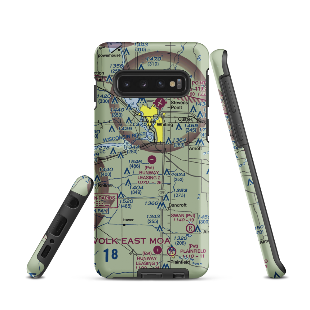 Rwnway Leasing Inc Nr 2 Airport (8WI3) VFR Sectional Samsung Phone Case Samsung Galaxy S10 model shown