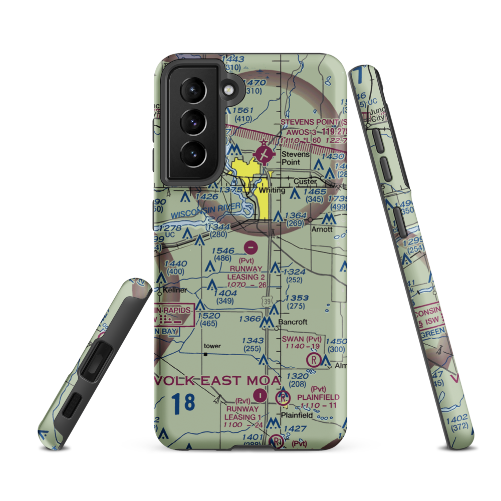Rwnway Leasing Inc Nr 2 Airport (8WI3) VFR Sectional Samsung Phone Case Samsung Galaxy S21 Ultra model shown