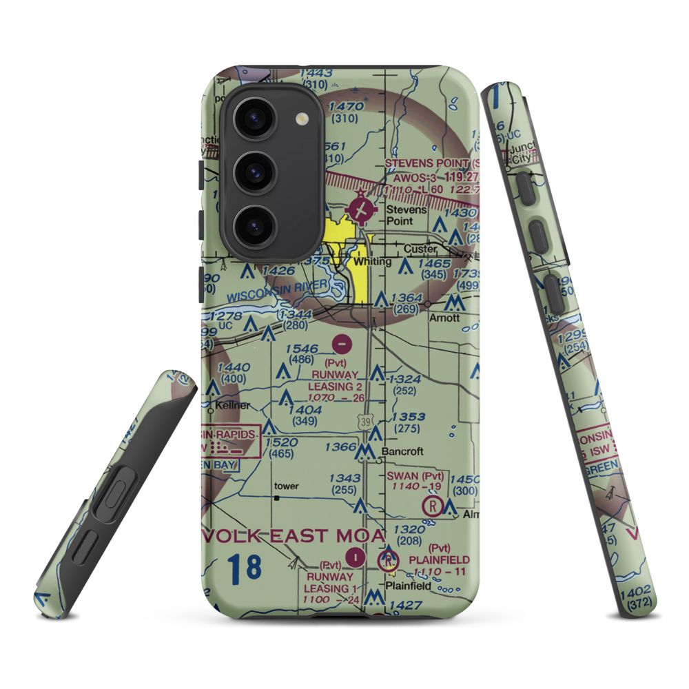 Rwnway Leasing Inc Nr 2 Airport (8WI3) VFR Sectional Samsung Phone Case Samsung Galaxy S23 Plus model shown