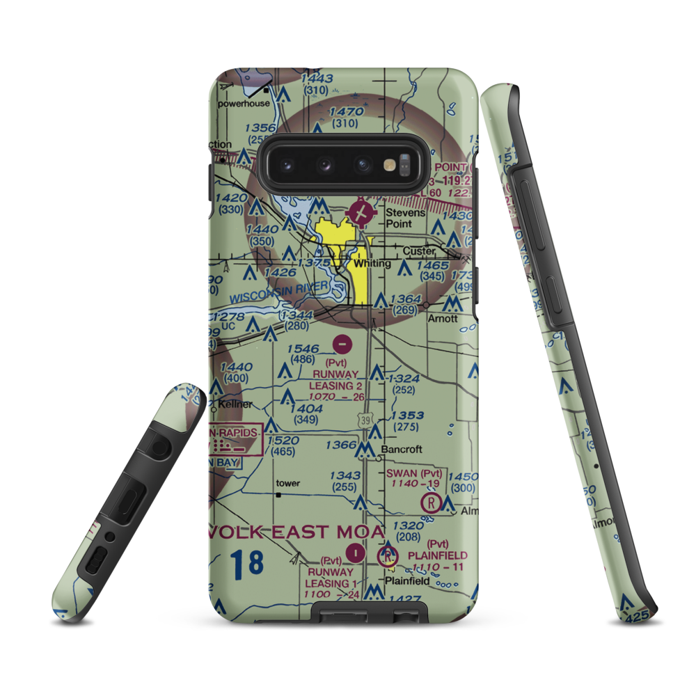 Rwnway Leasing Inc Nr 2 Airport (8WI3) VFR Sectional Samsung Phone Case Samsung Galaxy S10 Plus model shown
