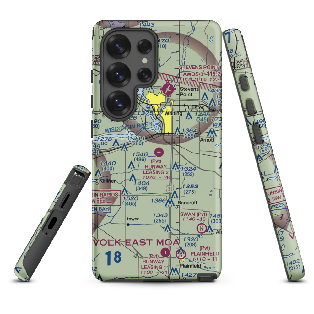 Rwnway Leasing Inc Nr 2 Airport (8WI3) VFR Sectional Samsung Phone Case Samsung Galaxy S25 Ultra model shown