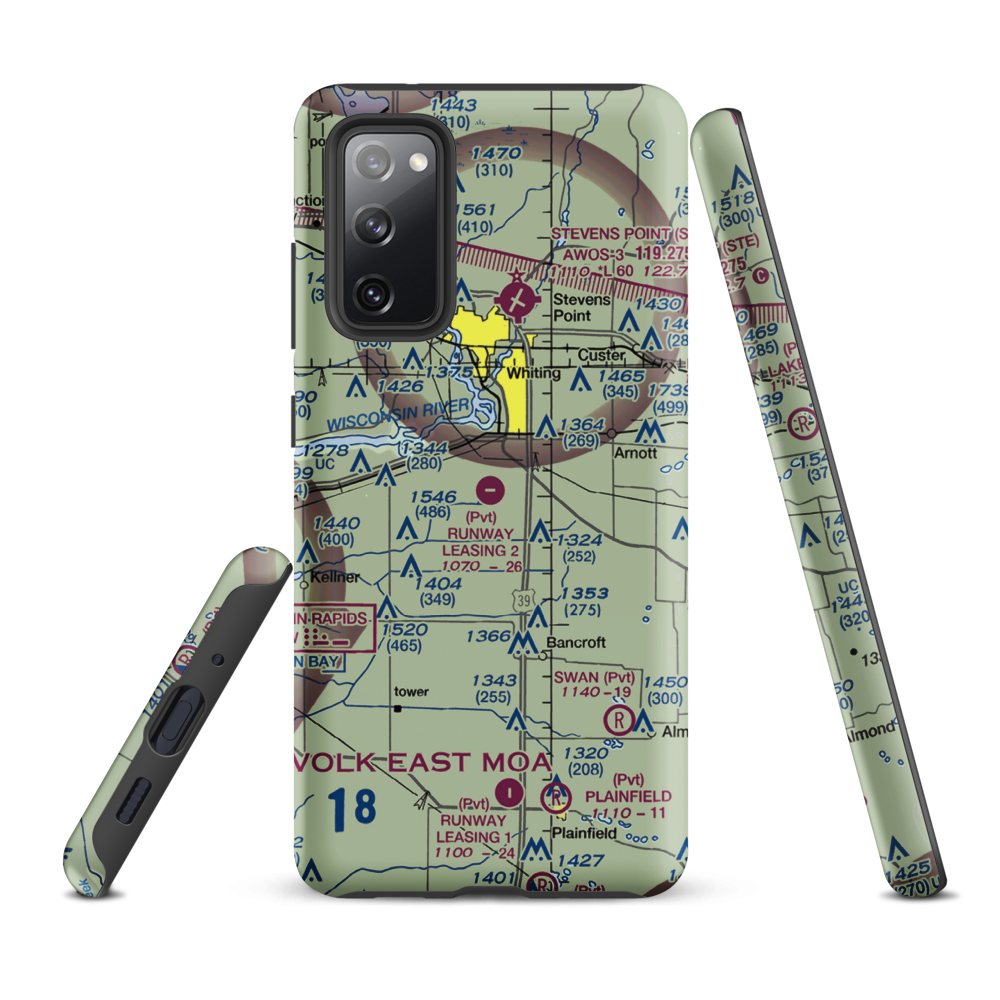 Rwnway Leasing Inc Nr 2 Airport (8WI3) VFR Sectional Samsung Phone Case Samsung Galaxy S20 FE model shown