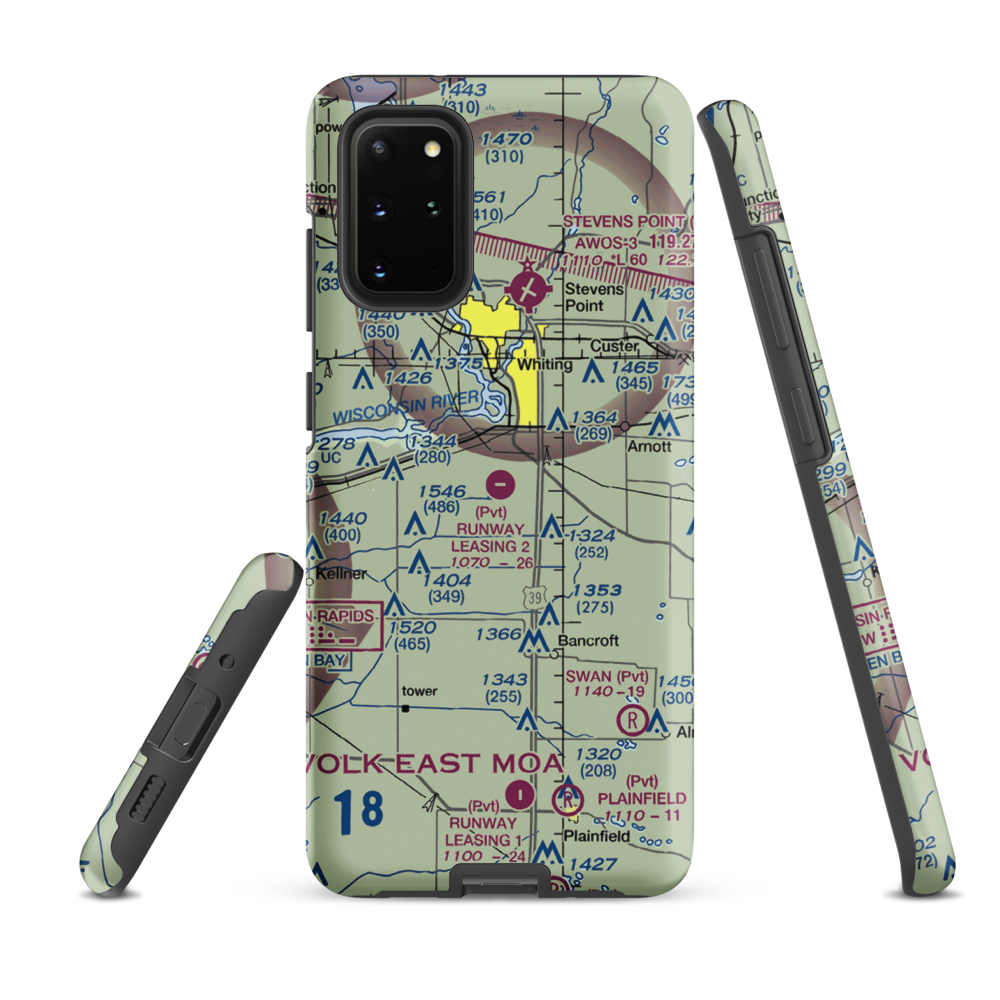 Rwnway Leasing Inc Nr 2 Airport (8WI3) VFR Sectional Samsung Phone Case Samsung Galaxy S20 Plus model shown
