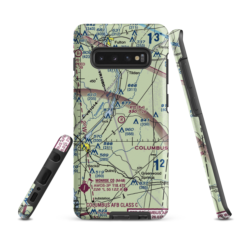 Rye Field (MS63) VFR Sectional Samsung Phone Case Samsung Galaxy S10 Plus model shown
