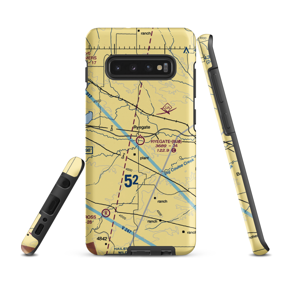 Ryegate Airport (8U0) VFR Sectional Samsung Phone Case Samsung Galaxy S10 Plus model shown