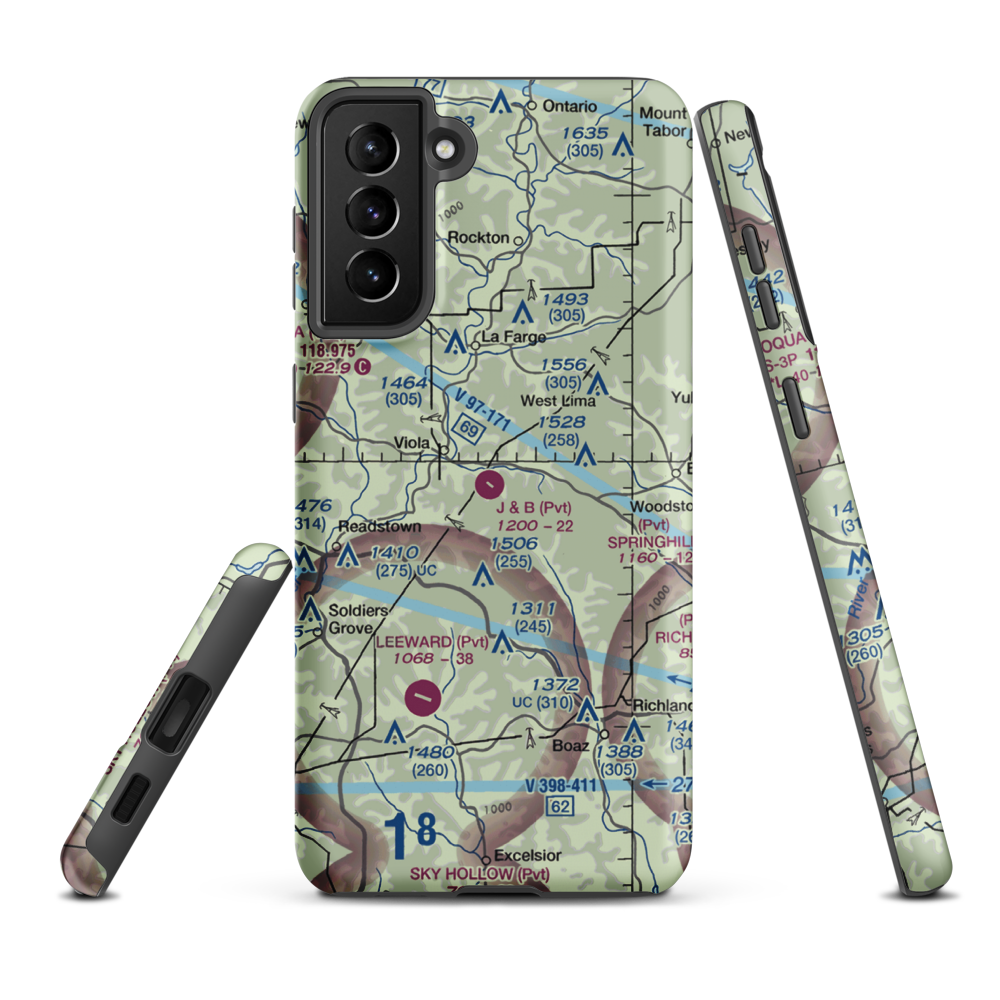 S & S Ranch Airport (39WI) VFR Sectional Samsung Phone Case Samsung Galaxy S21 Plus model shown