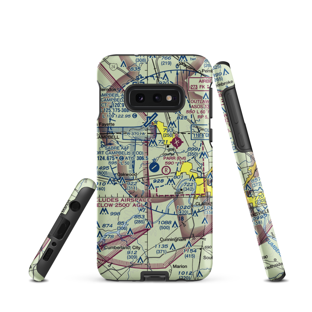 Sabre Army (Fort Campbell) Heliport (EOD) VFR Sectional Samsung Phone Case Samsung Galaxy S10e model shown
