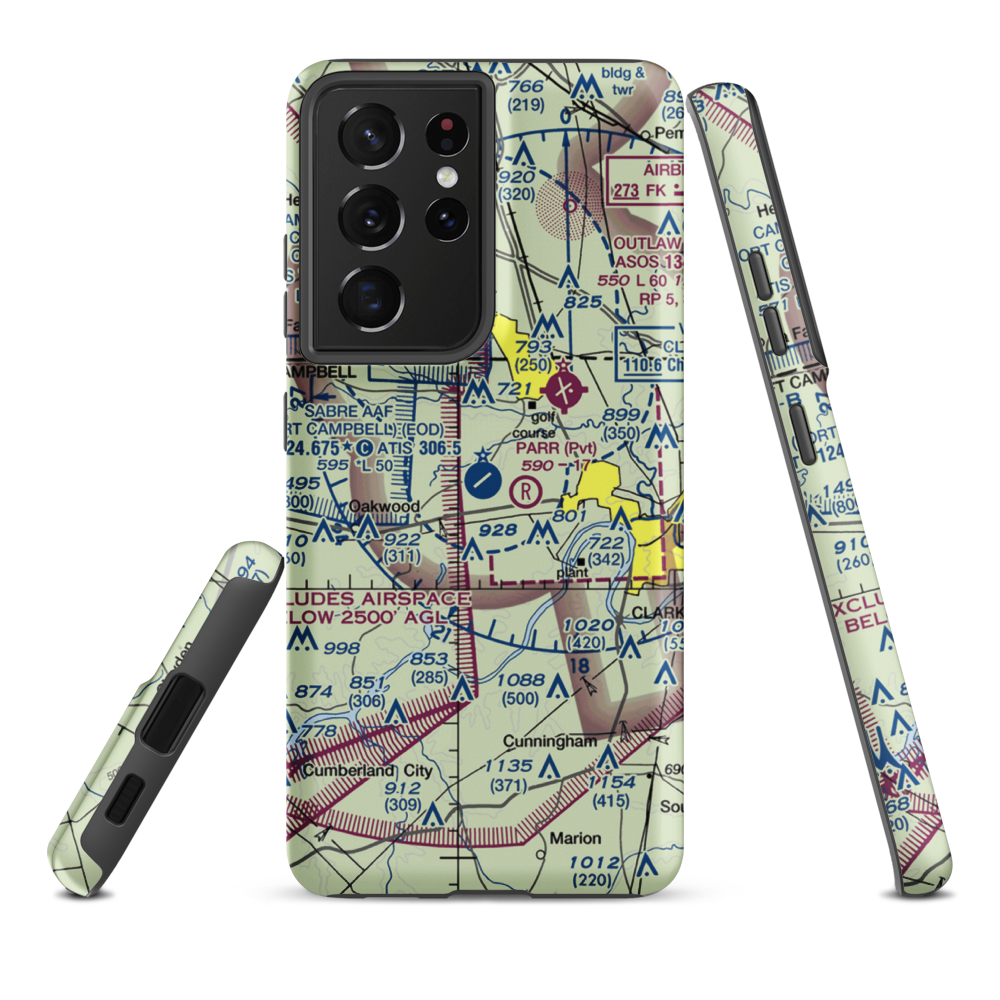 Sabre Army (Fort Campbell) Heliport (EOD) VFR Sectional Samsung Phone Case Samsung Galaxy S21 Ultra model shown