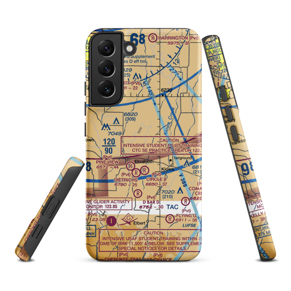 Safer Airport (2CD6) VFR Sectional Samsung Phone Case Samsung Galaxy S22 Plus model shown