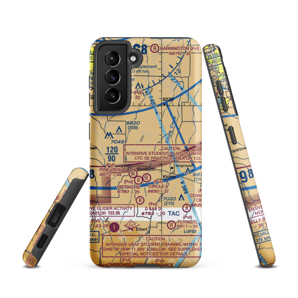 Safer Airport (2CD6) VFR Sectional Samsung Phone Case Samsung Galaxy S21 model shown