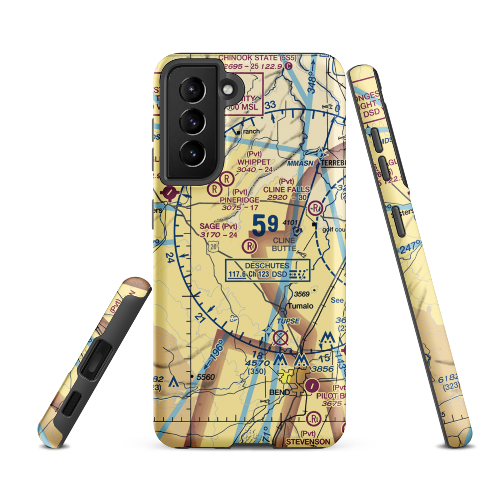 Sage Ranch Airport (OG15) VFR Sectional Samsung Phone Case Samsung Galaxy S21 FE model shown