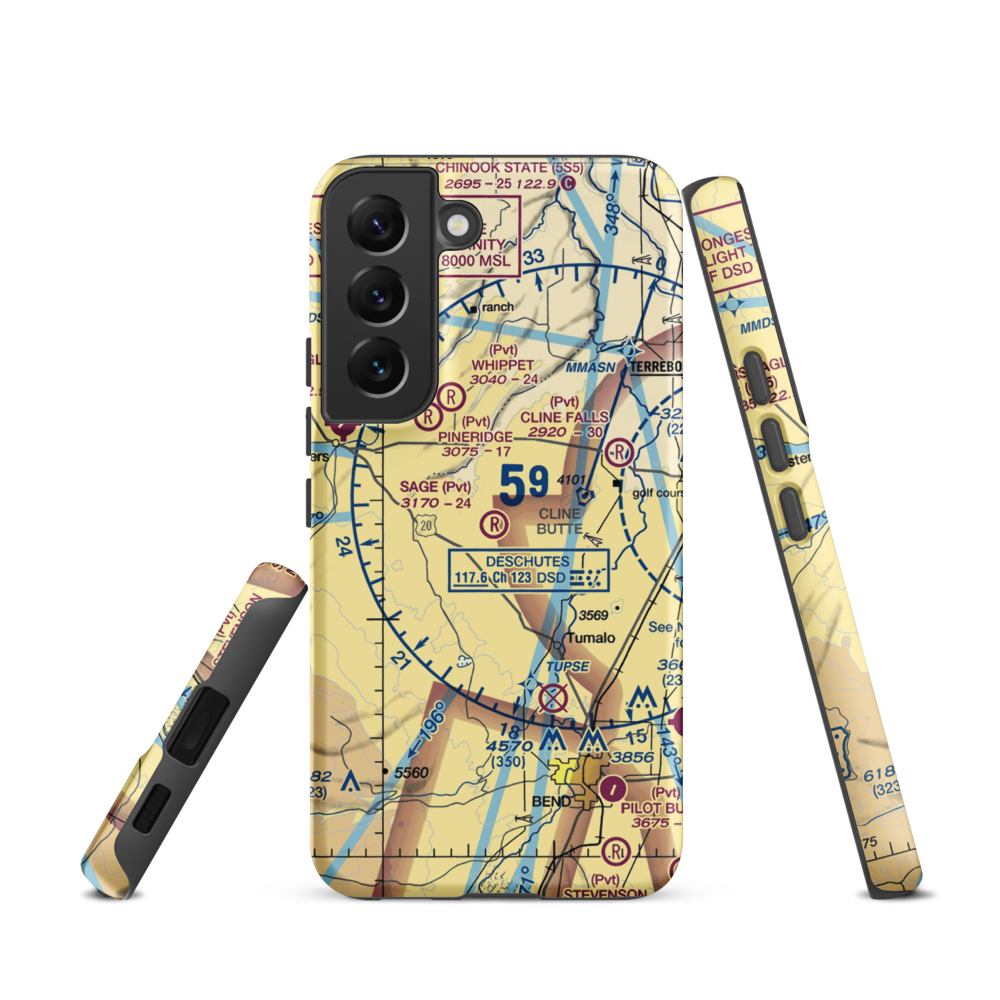 Sage Ranch Airport (OG15) VFR Sectional Samsung Phone Case Samsung Galaxy S22 model shown