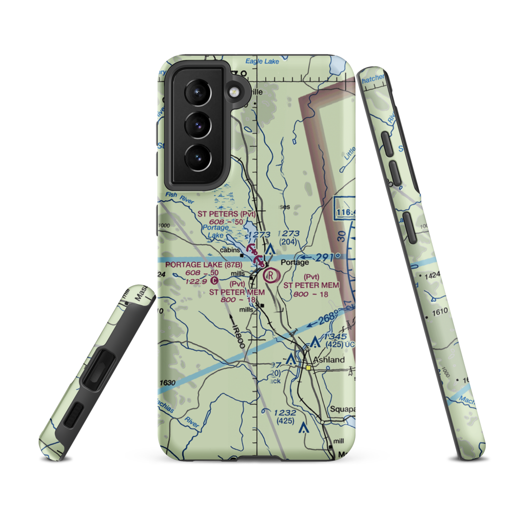 Saint Peter's Seaplane Base (01ME) VFR Sectional Samsung Phone Case Samsung Galaxy S21 FE model shown