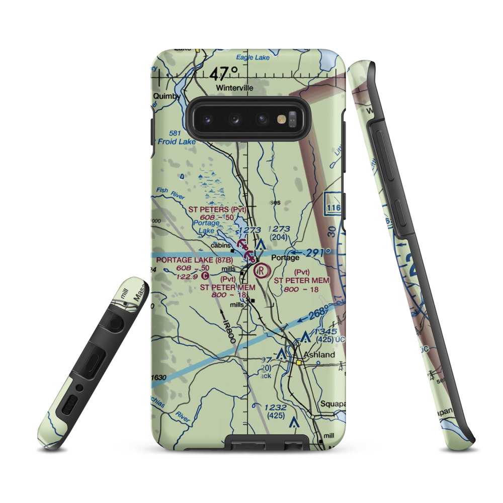 Saint Peter's Seaplane Base (01ME) VFR Sectional Samsung Phone Case Samsung Galaxy S10 Plus model shown