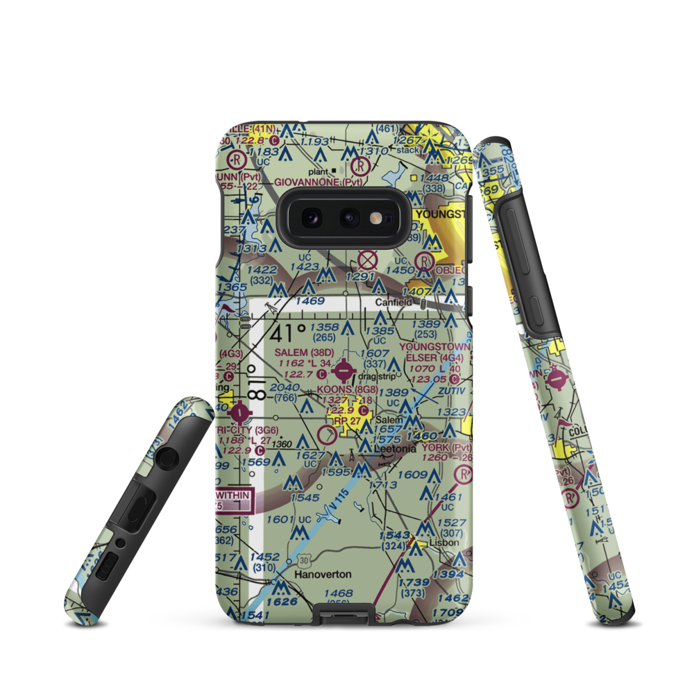 Salem Airpark Inc Airport (38D) VFR Sectional Samsung Phone Case Samsung Galaxy S10e model shown