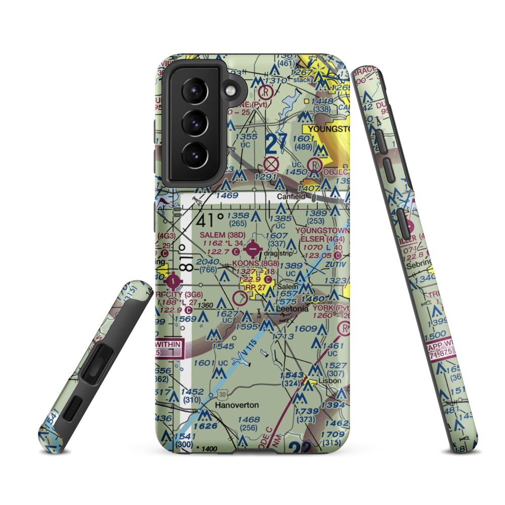 Salem Airpark Inc Airport (38D) VFR Sectional Samsung Phone Case Samsung Galaxy S21 FE model shown