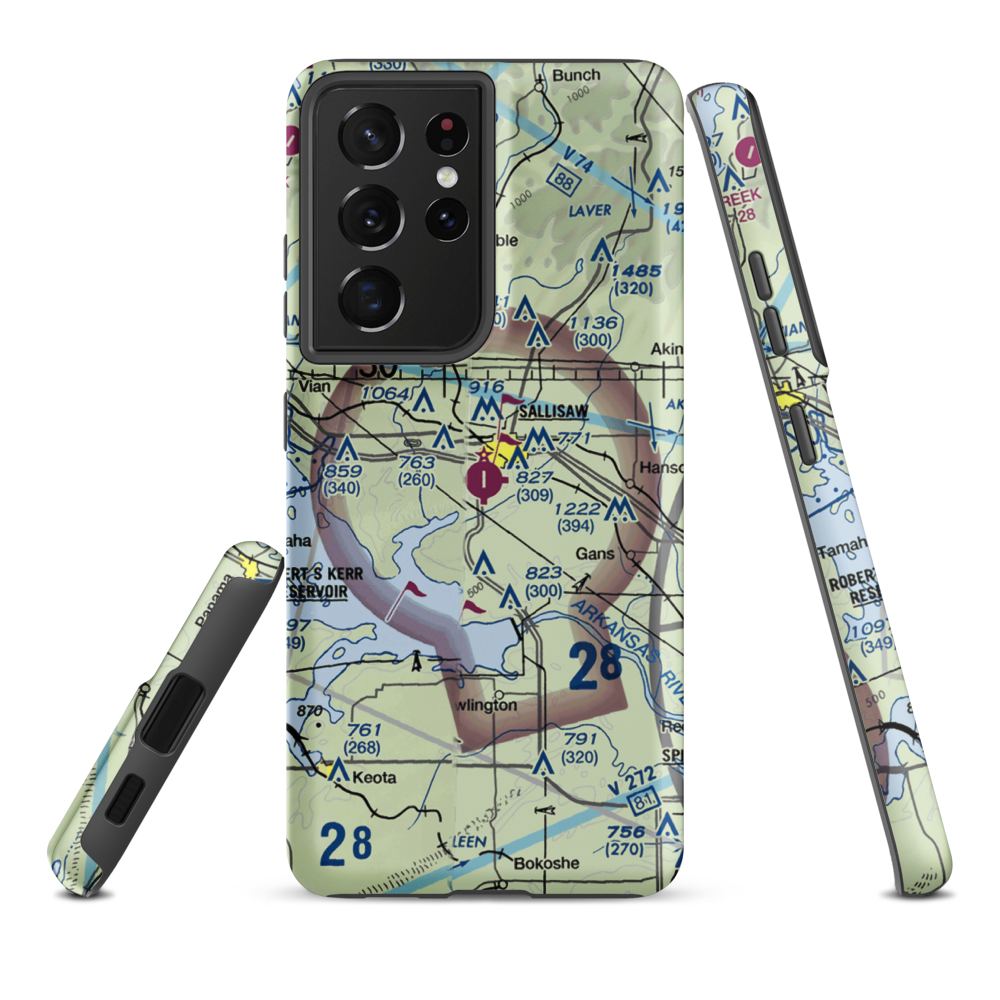 Sallisaw Municipal Airport (JSV) VFR Sectional Samsung Phone Case Samsung Galaxy S21 Ultra model shown
