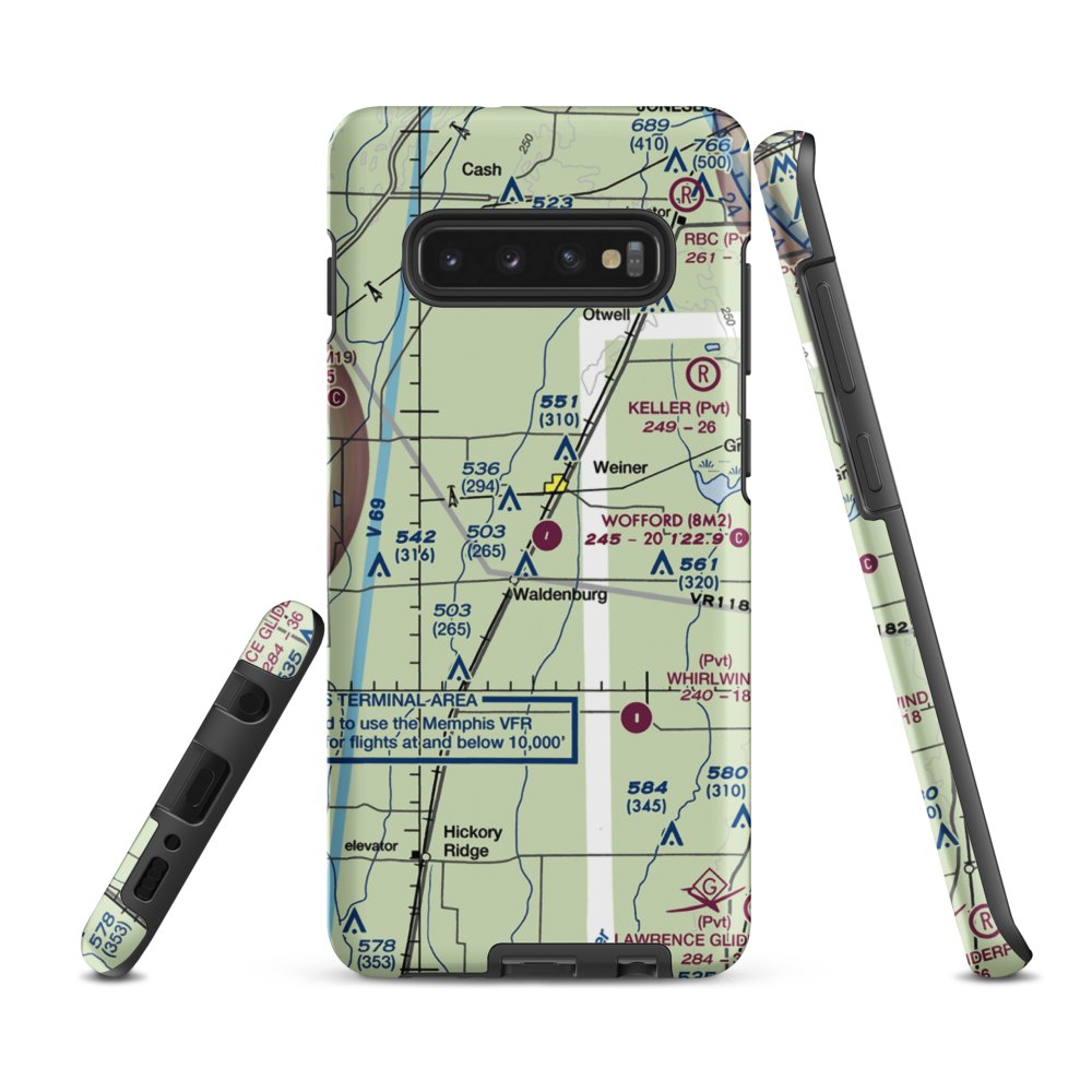 Sally Wofford Airport (8M2) VFR Sectional Samsung Phone Case Samsung Galaxy S10 Plus model shown