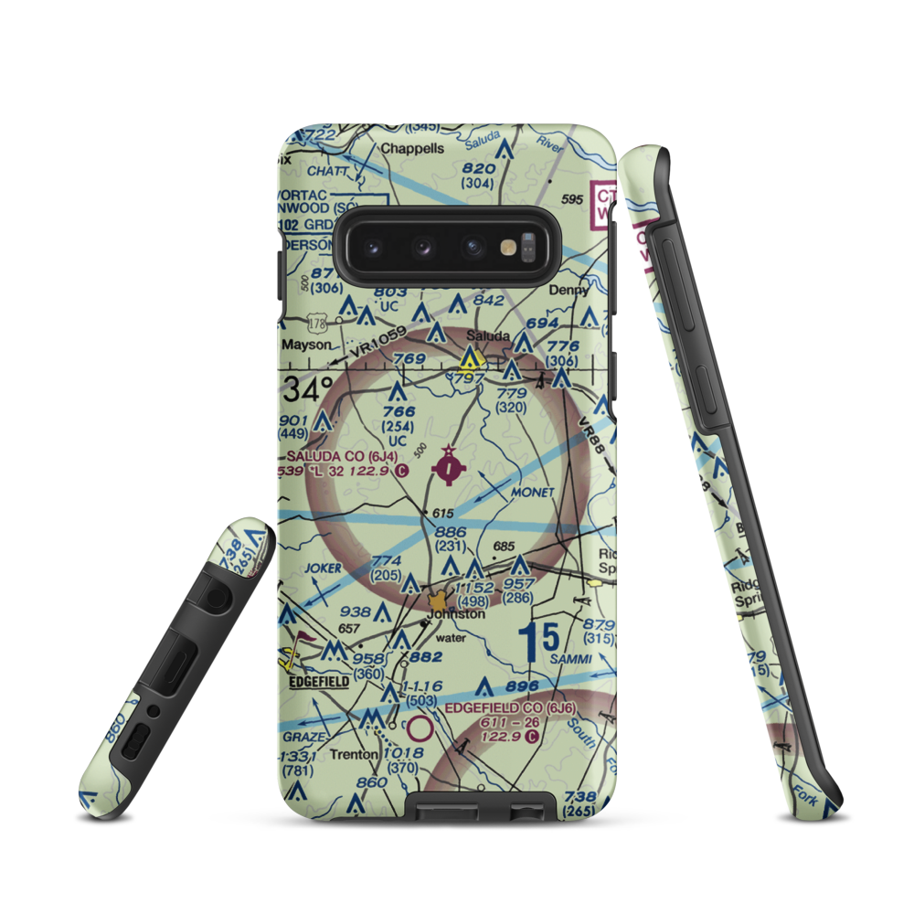 Saluda County Airport (6J4) VFR Sectional Samsung Phone Case Samsung Galaxy S10 model shown