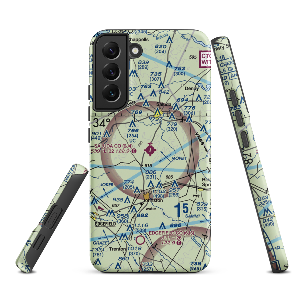 Saluda County Airport (6J4) VFR Sectional Samsung Phone Case Samsung Galaxy S22 Plus model shown