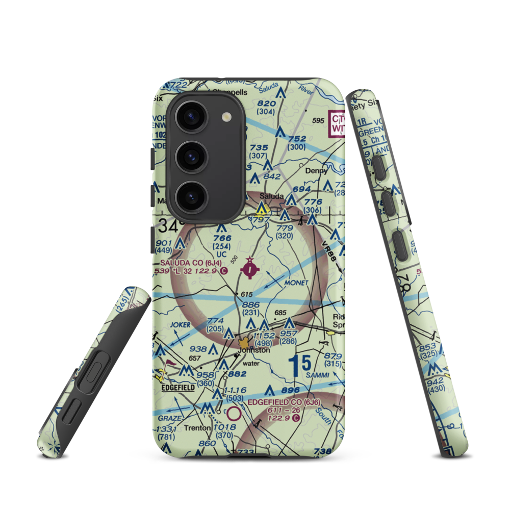 Saluda County Airport (6J4) VFR Sectional Samsung Phone Case Samsung Galaxy S23 model shown