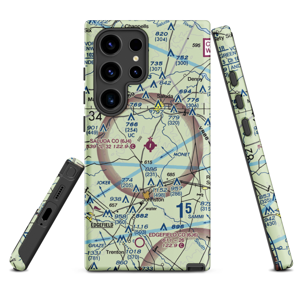 Saluda County Airport (6J4) VFR Sectional Samsung Phone Case Samsung Galaxy S24 Ultra model shown