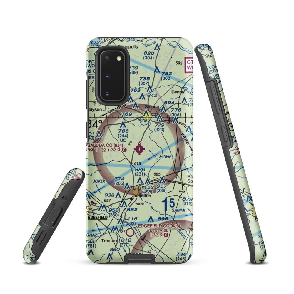 Saluda County Airport (6J4) VFR Sectional Samsung Phone Case Samsung Galaxy S20 model shown