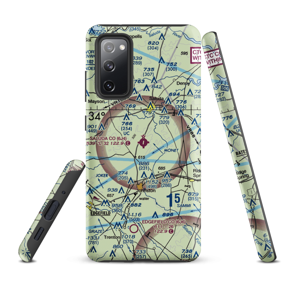 Saluda County Airport (6J4) VFR Sectional Samsung Phone Case Samsung Galaxy S20 FE model shown