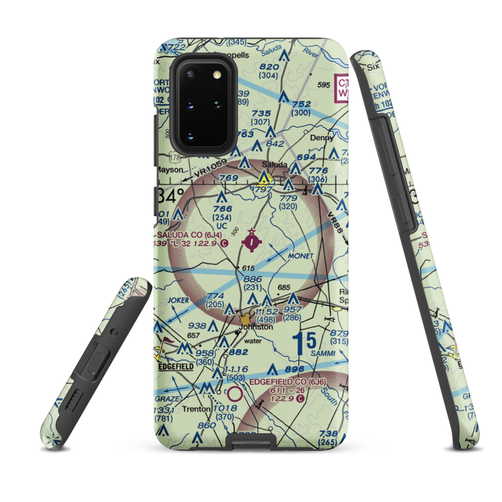 Saluda County Airport (6J4) VFR Sectional Samsung Phone Case Samsung Galaxy S20 Plus model shown