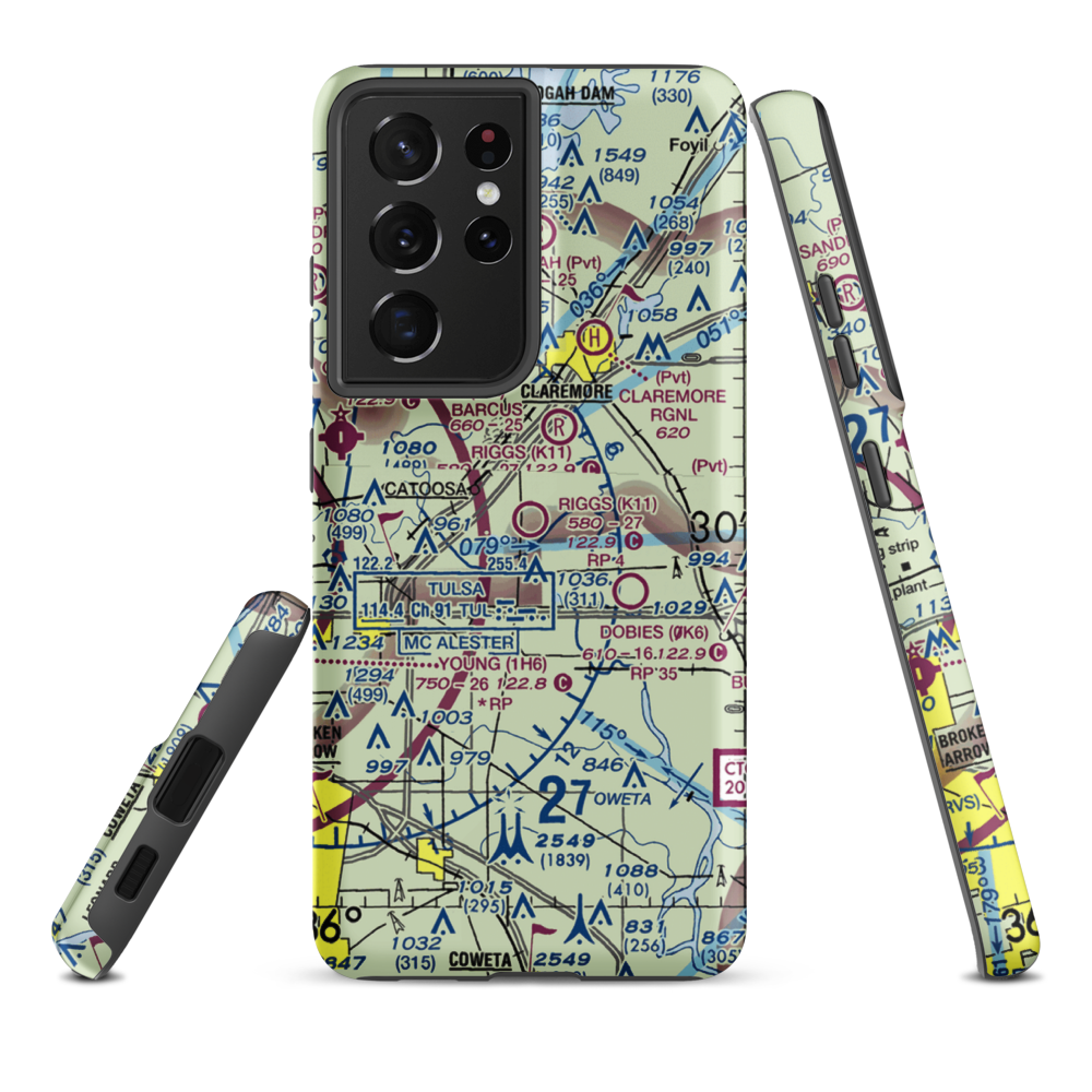 Sam Riggs Airpark (K11) VFR Sectional Samsung Phone Case Samsung Galaxy S21 Plus model shown