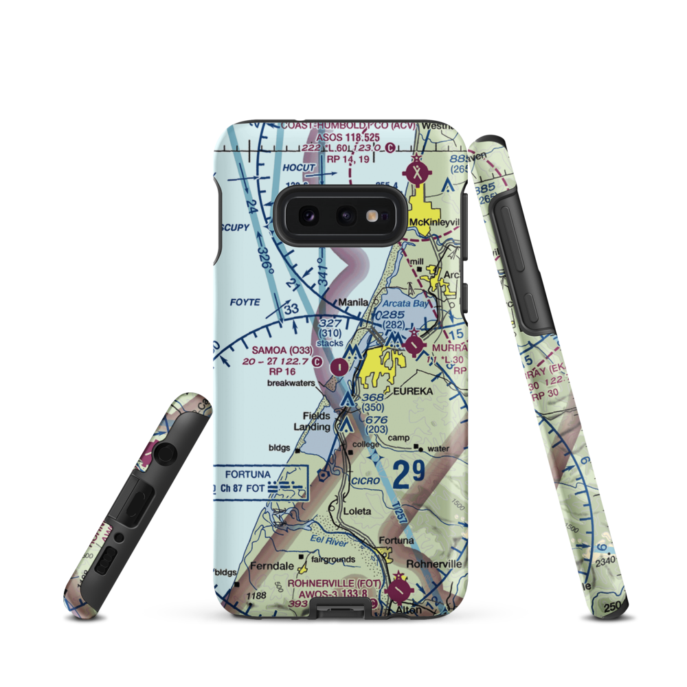 Samoa Field Airport (O33) VFR Sectional Samsung Phone Case Samsung Galaxy S10 Plus model shown