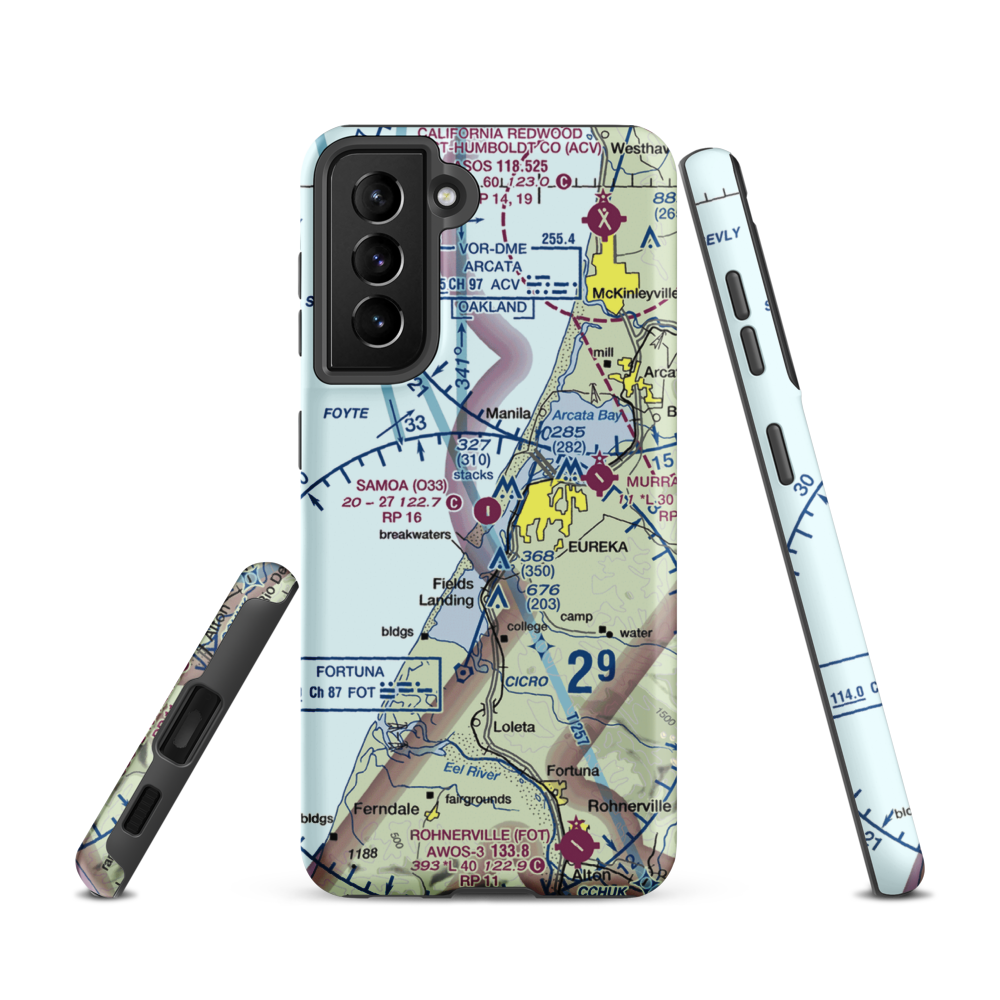 Samoa Field Airport (O33) VFR Sectional Samsung Phone Case Samsung Galaxy S21 model shown