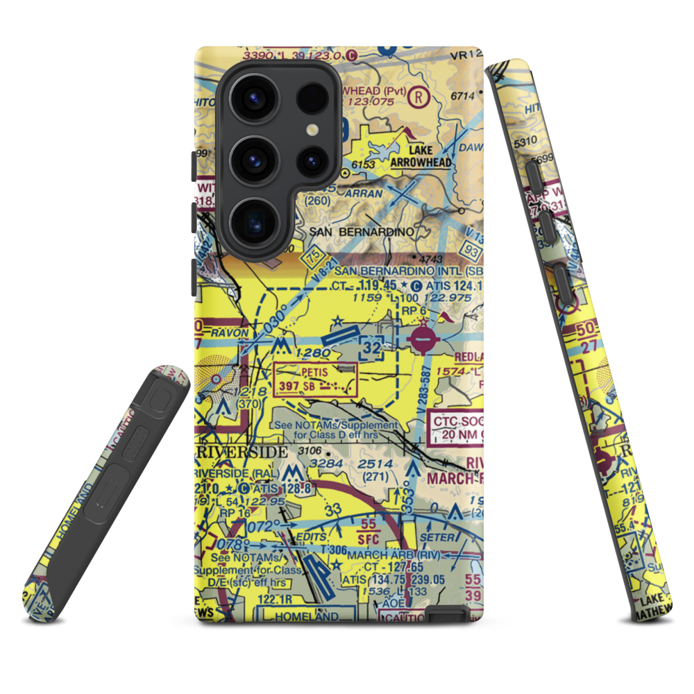 San Bernardino International Airport (SBD) VFR Sectional Samsung Phone Case Samsung Galaxy S23 Ultra model shown