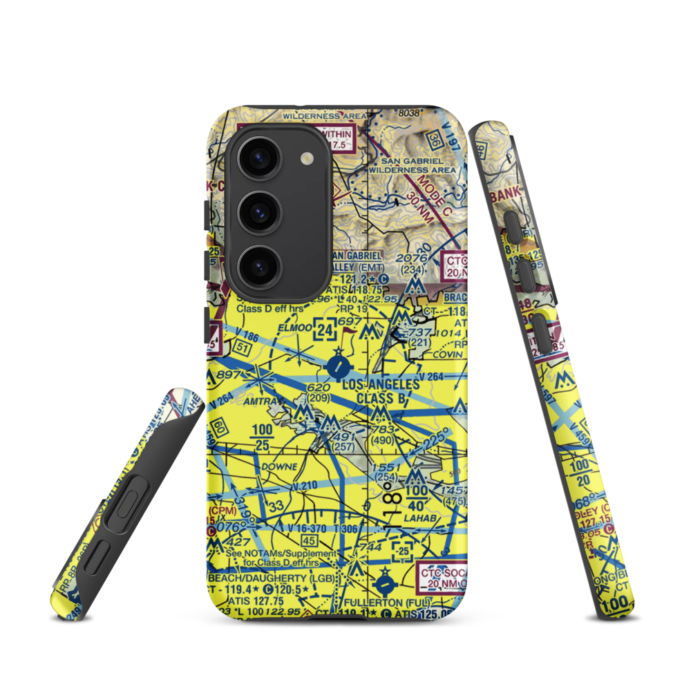 San Gabriel Valley Airport (EMT) VFR Sectional Samsung Phone Case Samsung Galaxy S23 model shown