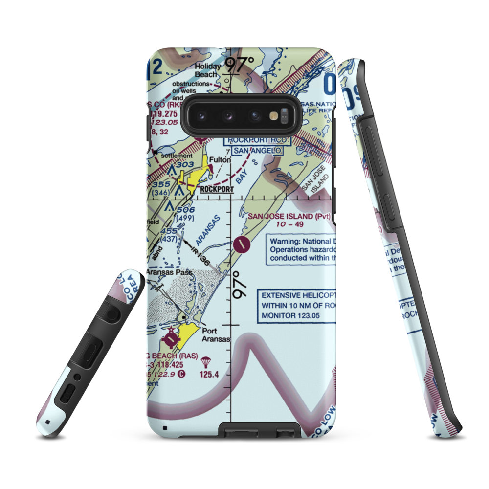 San Jose Island Airport (XS67) VFR Sectional Samsung Phone Case Samsung Galaxy S10 Plus model shown