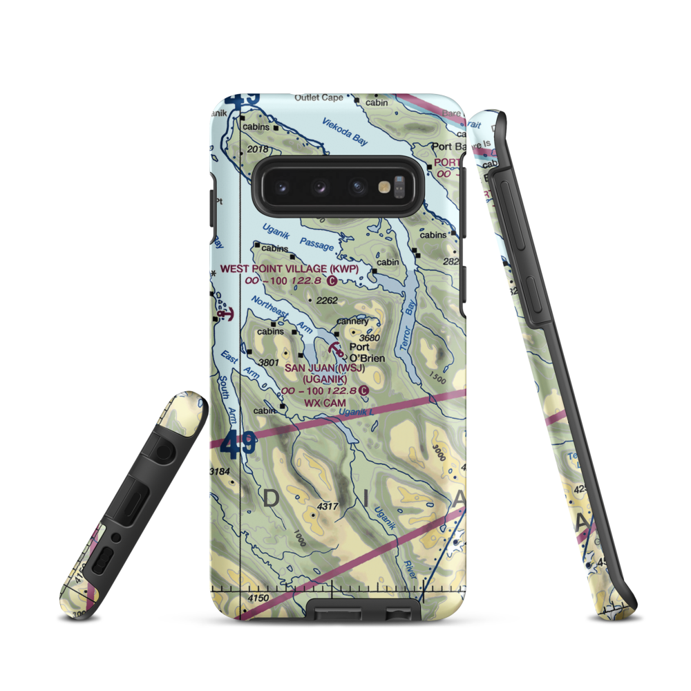 San Juan /Uganik/ Seaplane Base (WSJ) VFR Sectional Samsung Phone Case Samsung Galaxy S10 model shown