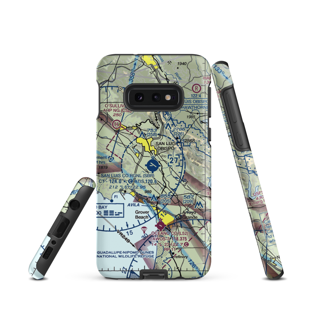 San Luis County Regional Airport (SBP) VFR Sectional Samsung Phone Case Samsung Galaxy S10e model shown