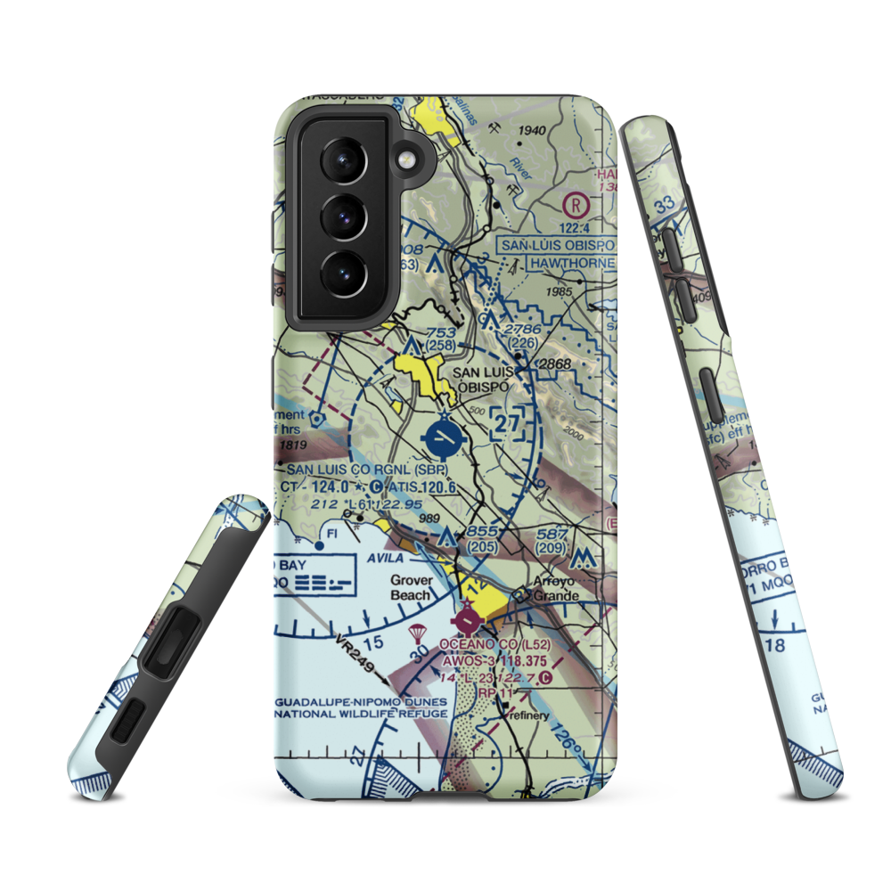 San Luis County Regional Airport (SBP) VFR Sectional Samsung Phone Case Samsung Galaxy S21 Ultra model shown