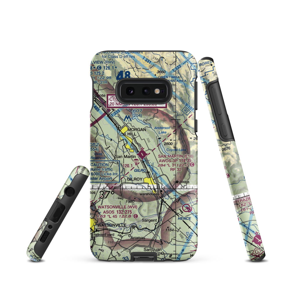 San Martin Airport (E16) VFR Sectional Samsung Phone Case Samsung Galaxy S10e model shown