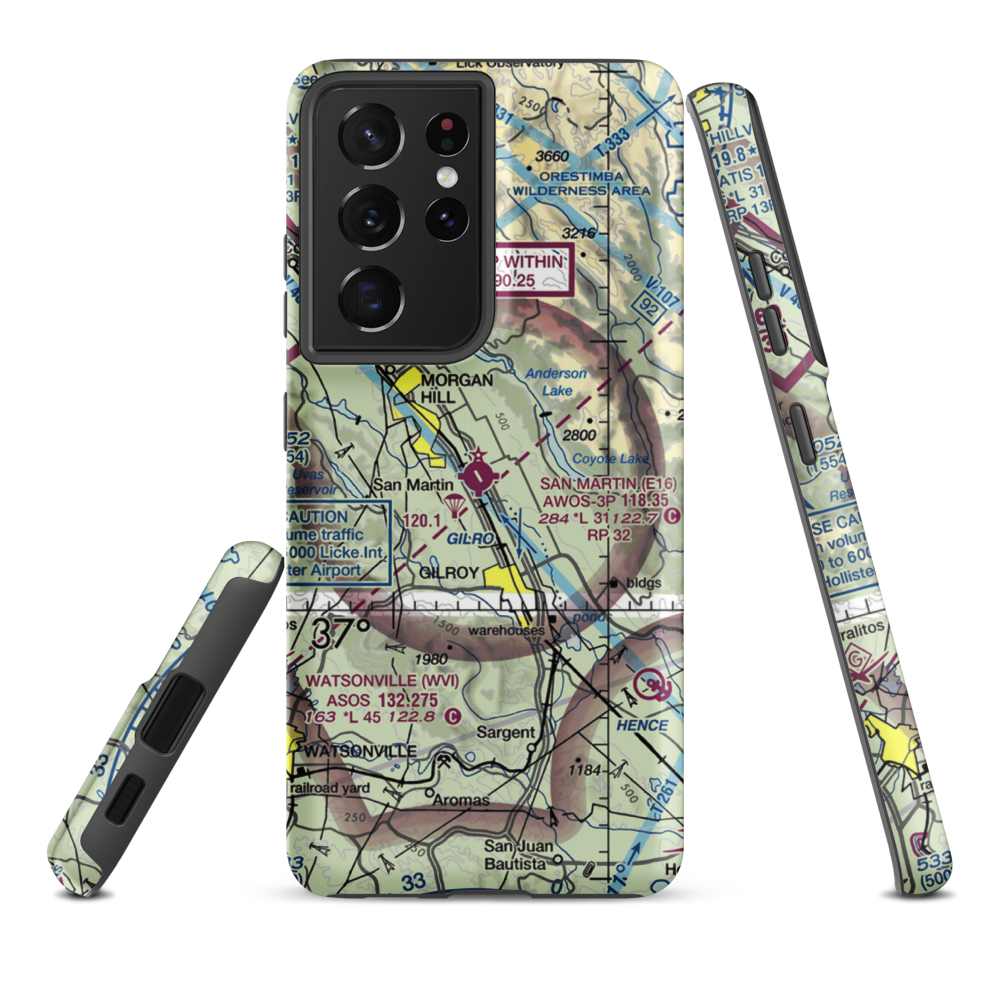 San Martin Airport (E16) VFR Sectional Samsung Phone Case Samsung Galaxy S21 Ultra model shown